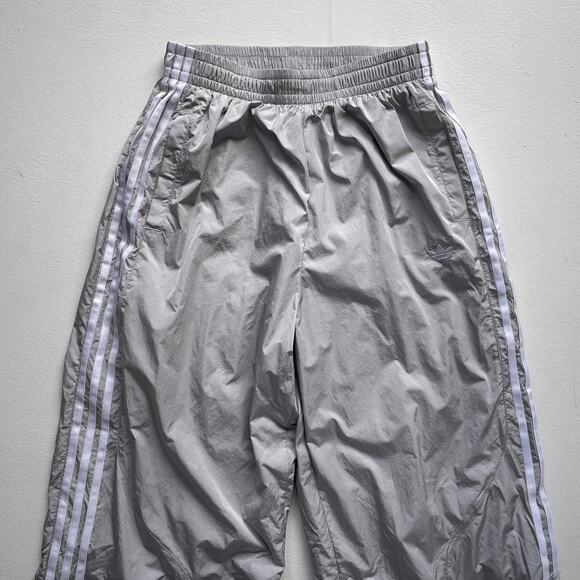 Adidas Adicolor Women Teamgeist Oversized Track Pants Sz M / Gray Wide Leg Baggy - Picture 4 of 12